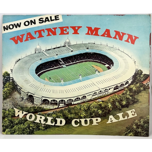 221 - WEMBLEY WATNEY MANN & OVALTINE HURDLING DUO. Largest 20.5 x 17ins. Watney Mann World Cup Ale card ad... 