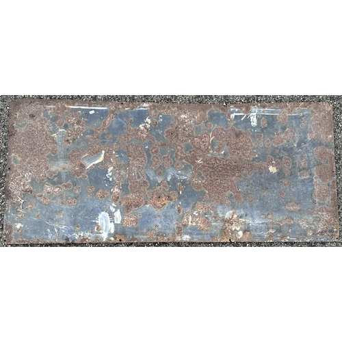 258 - DEWARS WHISKY ENAMEL SIGN. 21 x 48ins. Rectangular, heavily rusted & shot marks.