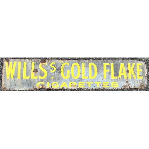 260 - WILLS GOLD FLAKE CIGARETTES ENAMEL SIGN. 14.75 x 72ins. Large rectangular sign, dullness & heavily e... 