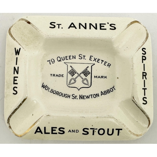 264 - EXETER & NEWTON ABBOT ASHTRAY. 4.8 x 4.2ins. Lettering to perimeter & centre for St Annes Ales and S... 