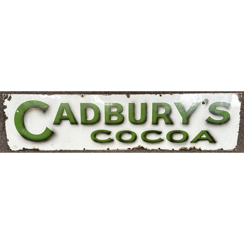 281 - CADBURYS COCOA ENAMEL SIGN. 12 x 48ins. A fine early chocolate sign. Bottom left Cadbury No52 & bott... 