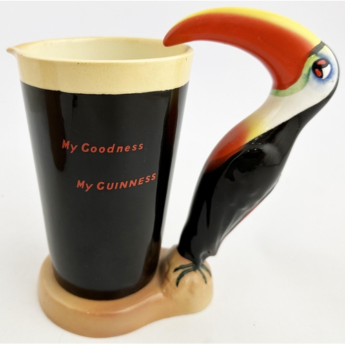 287 - TOUCAN DRINKING GUINNESS STATUETTE. 7.5ins tall. Original multi coloured hand painted toucan drinkin... 