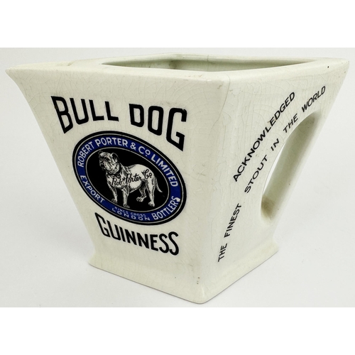 288 - BULLDOG GUINNESS DOULTON MADE WATER JUG. 4.25ins tall. Diamond shaped water jug, integrated handle &... 