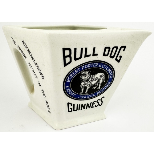 288 - BULLDOG GUINNESS DOULTON MADE WATER JUG. 4.25ins tall. Diamond shaped water jug, integrated handle &... 