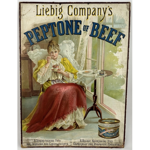 299 - LEIBIG COMPANYS PEPTONE OF BEEF. 22 x 16.25ins.Two original metal eyelets to top. Highly detailed mu... 