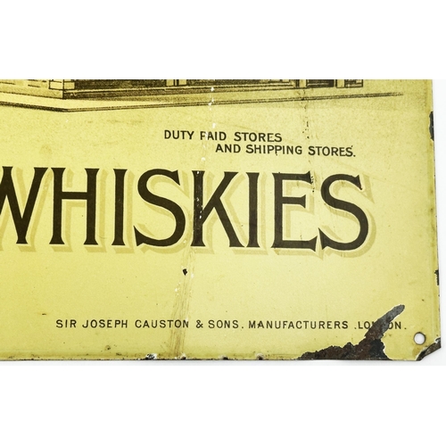 304 - LLANELLY WHISKY ADVERTISING TIN SIGN. 20in x 15in. Advertising sign MARGRAVE BROS BLENDERS & BOTTLER... 