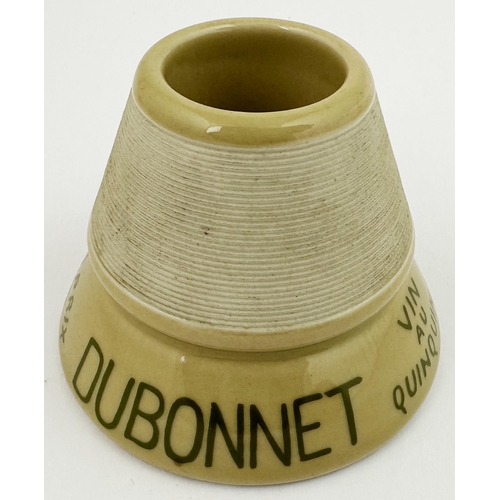 315 - DUBONNET MATCH HOLDER & STRIKER. 3.75ins diam. Unusual cone like form subtly transferred all round. ... 