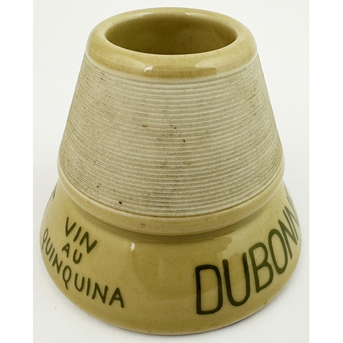 315 - DUBONNET MATCH HOLDER & STRIKER. 3.75ins diam. Unusual cone like form subtly transferred all round. ... 