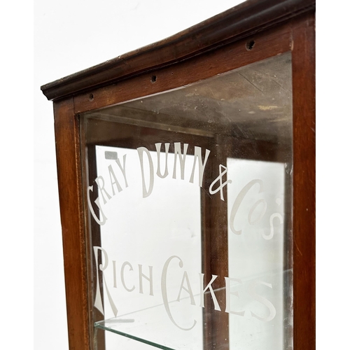 316 - GRAY DUNN & CO RICH BISCUITS SHOP DISPLAY CABINET. H 35 x W 13.25, D 19.5ins. Quite magnificent dark... 