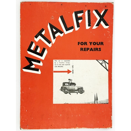 326 - METAFLEX CAR REPAIR SHOWCARD. 13.5 x 10ins. Thick card 326. with two wooden strip back supports. Ima... 