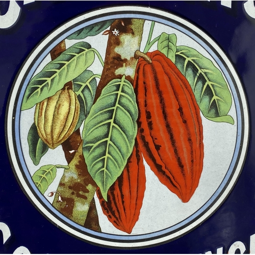 363 - CADBURYS COCOA ESSENCE COCOA PODS ENAMEL SIGN. 18 x 11.5ins. All time absolute classic UK Cadburys s... 