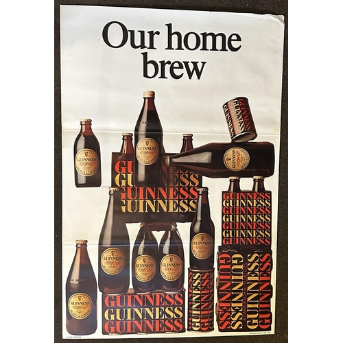 364 - GUINNESS OUR HOME BREW POSTER. 60 x 40ins. Paper advert with bottles & cans of Guinness featured. Sl... 