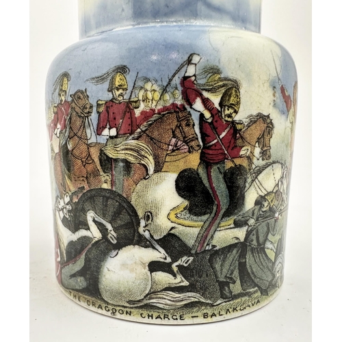 1 - PRATTWARE JAR DRAGOON CHARGE. (KM510 p182) 3.8ins tall. THE DRAGOON CHARGE - BALAKLAVA below multi-c... 