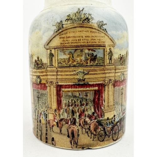 3 - PRATTWARE JAR RECEPTION OF H.R.H. (KM529 p187) 3.7ins tall. RECEPTION OF H.R.H THE PRINCE OF WALES A... 