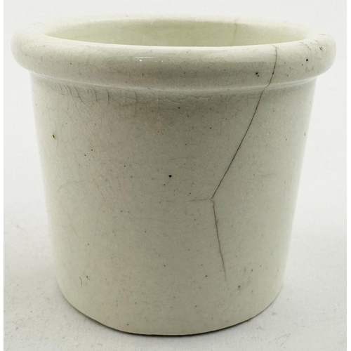 21 - HANDYSIDES OINTMENT POT. (OP p76) 1.5ins tall. Thick walled pot with chunky top rim. Four lines of w... 