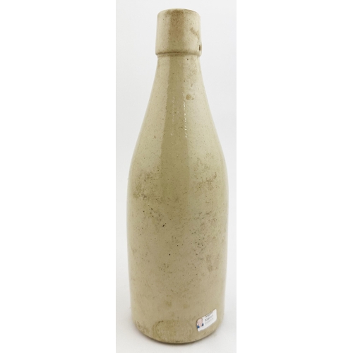 136 - G FACCENDA LINLITHGOW GINGER BEER BOTTLE. 8.7ins tall, ch., all white, square swing closure type lip... 