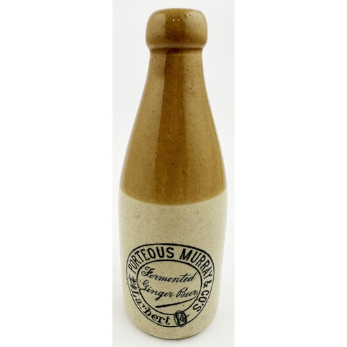 138 - PORTEOUS MURRAY LARBERT GINGER BEER BOTTLE. 7.9ins tall, ch., cork blob lip. Indistinct p.m. A few t... 