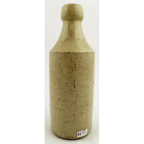 142 - P & C MARCH GLASGOW GINGER BEER BOTTLE. 7.8ins tall, std., all white, screw blob lip. All words with... 