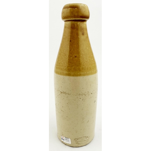 52 - JOHN EDGAR LOCKERBIE GINGER BEER BOTTLE. 7.8ins tall, ch., t.t., screw top. With various ornamental ... 