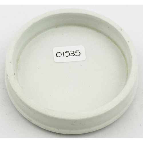 65 - SAVAGE PERUVIAN BALM GUILDFORD POT LID. (APL p606, 15) 2.9ins diam. Large & very detailed central va... 