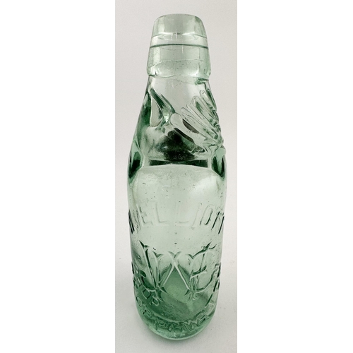 150 - W ELLIOTT CHOPPINGTON COLOURED MARBLE SHAWS PATENT CODD BOTTLE. 7.5ins tall. Name & place heavily em... 