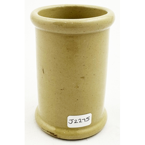 34 - GRAYS DAIRY PURE DEVONSHIRE CYLINDER CREAM POT. 3.4ins tall, stoneware. Cream body, black print. FRO... 