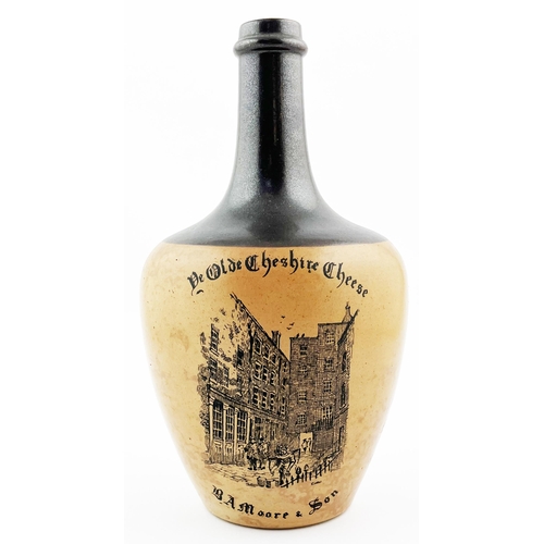 301 - YE OLDE CHESHIRE CHEESE JUG. 9.5ins tall. Front transfer B A MOORE & SON. Rear handle. Doulton Lambe... 