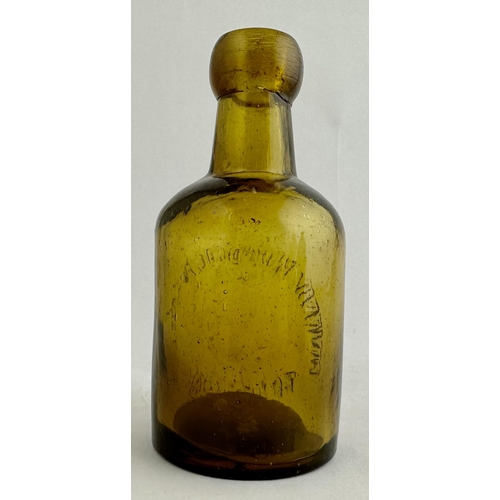 7 - GRIFFIN WOODCOCK & CO LTD TONBRIDGE SELTZER. 5.3ins tall. Vibrant orange amber, with lots of seed bu... 