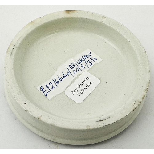 101 - EDINBURGH POT LID. (APL pg 538,23) 2.8ins diam. Strong simple black transfer. CAMPHOR OINTMENT/FOR S... 