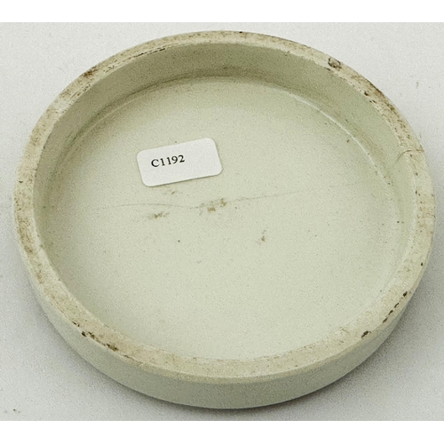 106 - LONDON POT LID. (APL pg 280,92) 3.3ins diam. CROSSE & BLACKWELLS/ ANCHOVY PASTE. Sepia print depicti... 