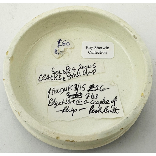 113 - F.S.CLEAVERS BEARS GREASE POT LID. (APL pg 275,38) 2.8ins diam. Five varied lines of lettering, lid ... 