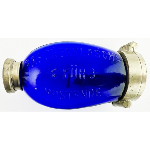 72 - 1891 DATED COBALT SPITTOON. 4.1ins tall. Quite superb cobal blue glass sppittoon, complete with orig... 