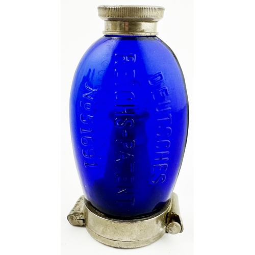 72 - 1891 DATED COBALT SPITTOON. 4.1ins tall. Quite superb cobal blue glass sppittoon, complete with orig... 