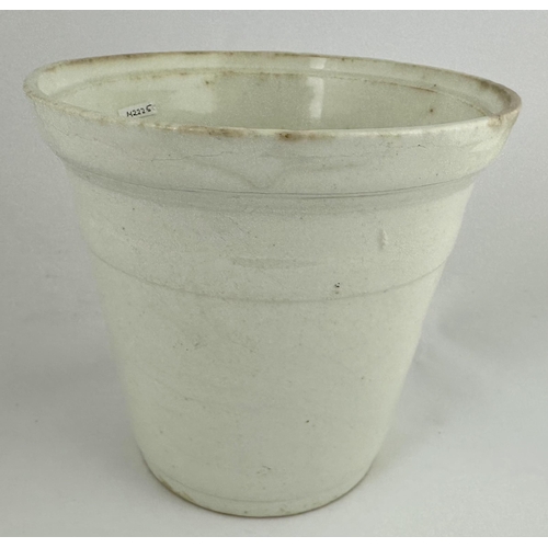 146 - COOPER & CO BUTTER CROCK. 7.2ins tall. Unusual 3lb (?) capacity all white crock featuring familiar f... 