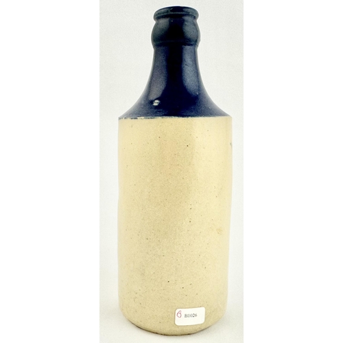 152 - SKETCHS PEMBROKE DOCK GINGER BEER BOTTLE. 7.2ins tall. Std, t.t. (blue top), c.c. Crisp & clean tran... 