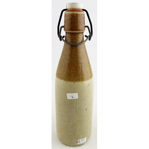 158 - W & J JENKINSON LEITH GINGER BEER BOTTLE. 9.2ins tall. Ch., t.t. (speckled dark tan top glaze), swin... 