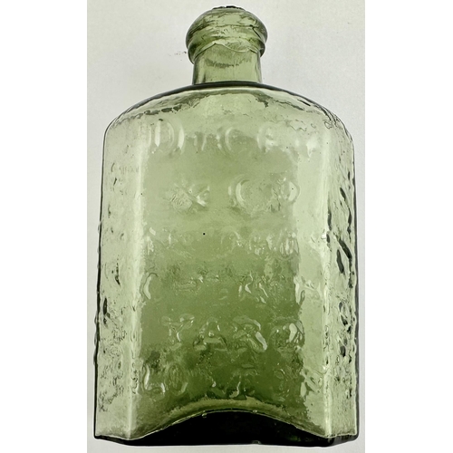 223 - TRUE DAFFYS ELIXIR. 4.5ins tall. An unusual pale green glass, thin walled with a great hand applied ... 