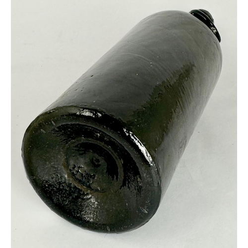 251 - YORK SEALED WINE BOTTLE. 11.9ins. A fine heavy three part black glass cylinder. Collared neck - some... 