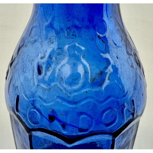 83 - BLACKWOOD LETTERS PATENT SYPHON INK BOTTLE. 5.5ins tall, c. 1870s. Mid blue with a swirl of darker b... 