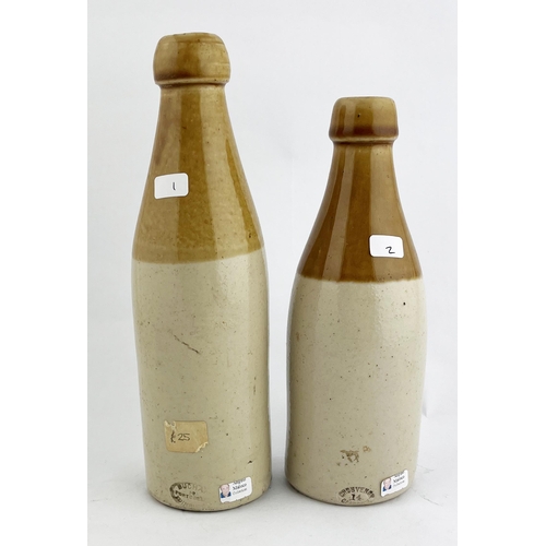 314 - BONESS GINGER BEER DUO. Tallest 8.75ins. Inc. WM INNES & LOTHIANS BOTTLING CO. Slight lip chip. Ange... 