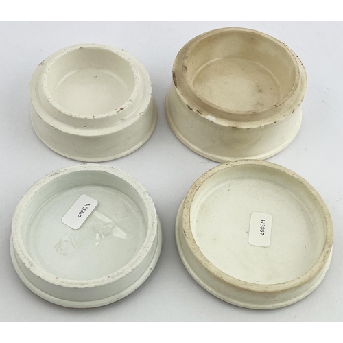 429 - PRATT LID & BASE DUO. Largest 3ins. Multicoloured. KM 101 & KM 218. Hairline & minor chip. (2)