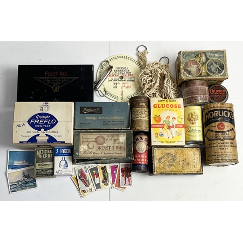 406 - PACKAGING GROUP. Mixture. Inc. Baby powder, night lights, Horlicks, first aid plus cigarette cards. ... 