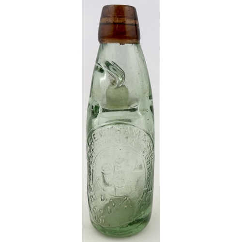 225 - J THRENTHAM & SON GREAT BRIDGE RED LIP CODD BOTTLE. 7.4ins tall. Standard 6oz capacity with large ce... 