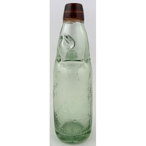 226 - J THRENTHAM & SONGREAT BRIDGE RED LIP CODD BOTTLE. 8.7ins tall. Standard 10oz capacity with large ce... 