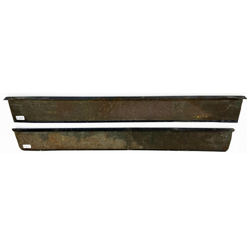 25 - ST BRUNO & ST JULIEN ENAMEL SHELF EDGES. B1693. Printed tin, shaped & curved tops. Some rust patches... 
