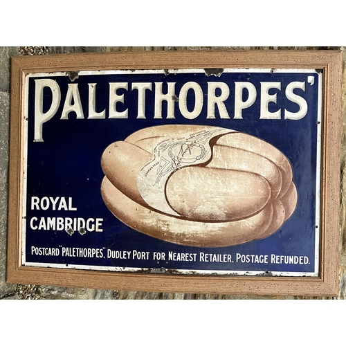 41 - PALETHORPES ROYAL CAMBRIDGE ENAMEL SIGN. Actual sign 2 x 3ft (has wooden frame - not shown in main i... 