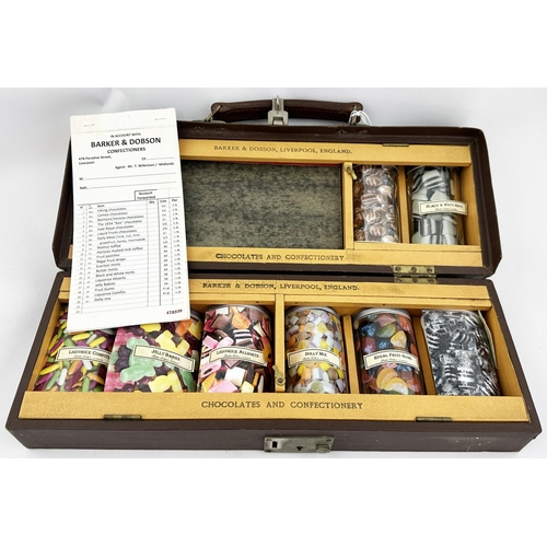 65 - BARKER & DOBSON TRADESMANS TRAVELLING CONFECTIONERS SAMPLE CASE. Actual case 15.3 x 5.7 x 3.7inswith... 