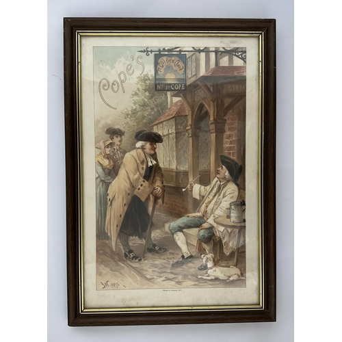 179 - COPES TOBACCO ADVERTISEMENT. Framed 18.3 x 12.7ins (shown minus frame - see easylive extra image). E... 