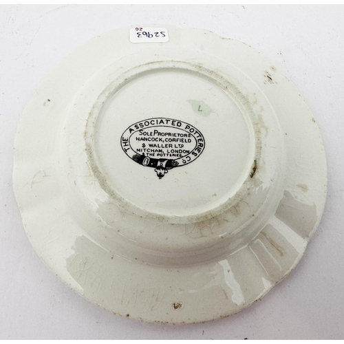 184 - HARDYS CROWNALES MANCHESTERASHTRAY. 5.1ins diam. Blue outer letters (some fading) detailed facsimile... 