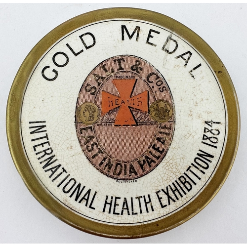 191 - SALT & CO EAST INDIA PALE ALE COASTER. 5.8ins diam. 1884 Gold medal recognition to outer band, facsi... 